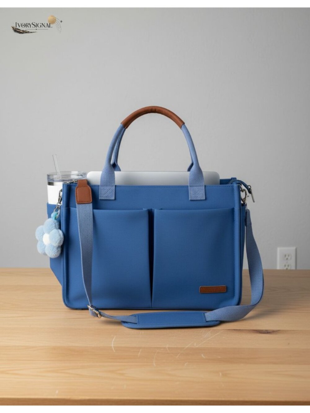 Canvas Tote Bag Purse with Compartments Zipper Top Travel Tote